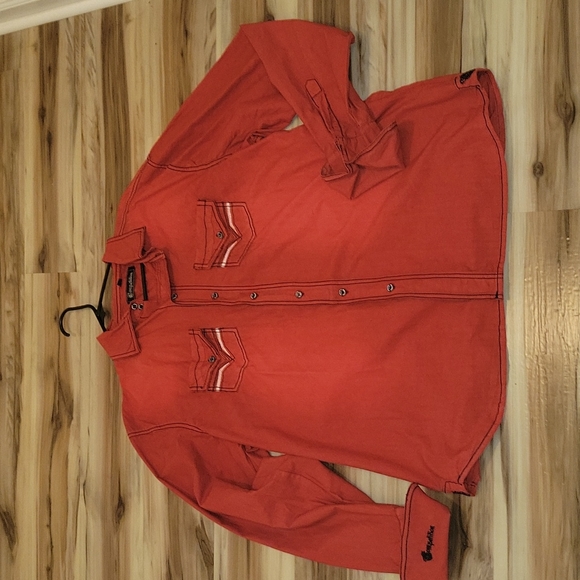 Men's Vintage Red Shade Button Up Shirt - Picture 1 of 16